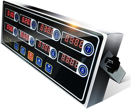 BT LED Digital Kitchen Countdown Timer with 8 Channels Cooks Reminder for Fryers Restaurant