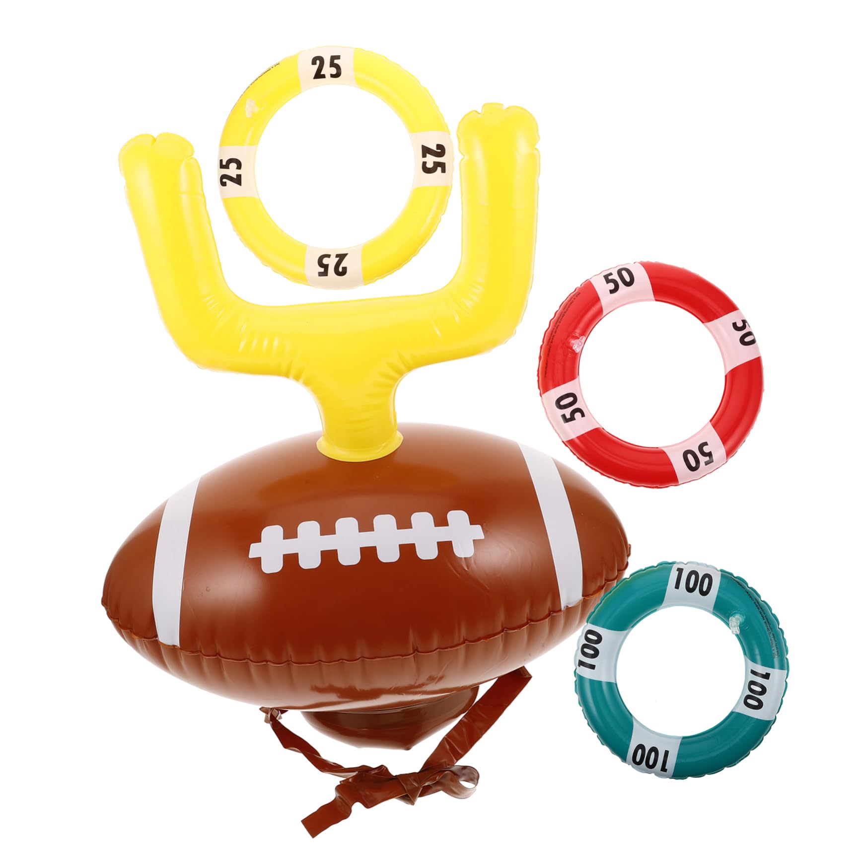 KOMBIUDA 1Set Inflatable Football Ring Toss Game Inflatable Football Hat Ring Toss for Adults for Birthday Party Supplies and Outdoor Fun