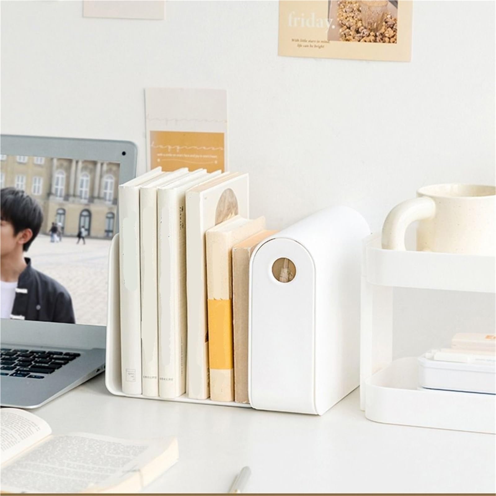 Fermalibri a separazione semplice per Libri | Con cassetti, organizer for cancelleria da scaffale for libri estraibile di grande capacità