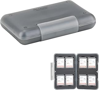 Slots Memory Card Case 8 Slots SD/SDHC/SDXC Card Case Fit Perfectly No Shaking Waterproof Anti-Shock Dust-Proof Memory Card Storage Box for 8 SD Cards Water-Resistant Card Case