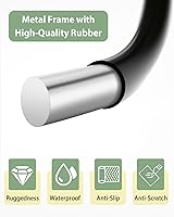 Vista 4 de Kevenal Portavasos para carrito de compras, soporte de taza colgante para carritos de compras, negro, acero inoxidable