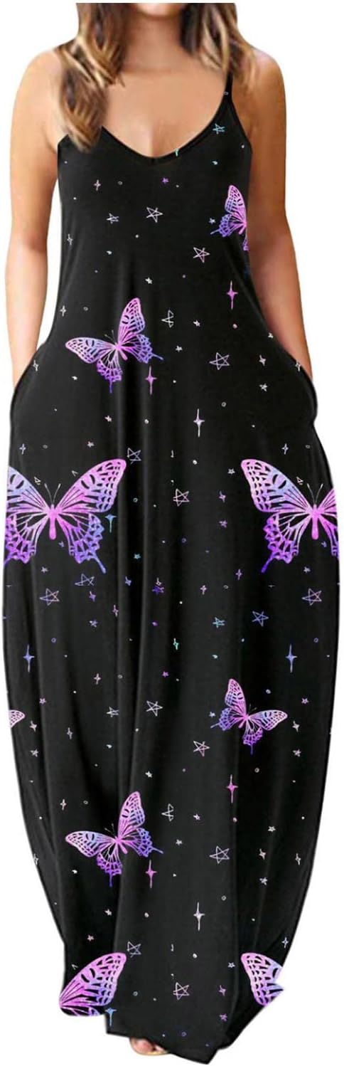 Plus Size Maxi Dress for Women Short Sleeve Casual Spaghetti Strap Sundress Floral Swing Dress Boho Wrap Dress