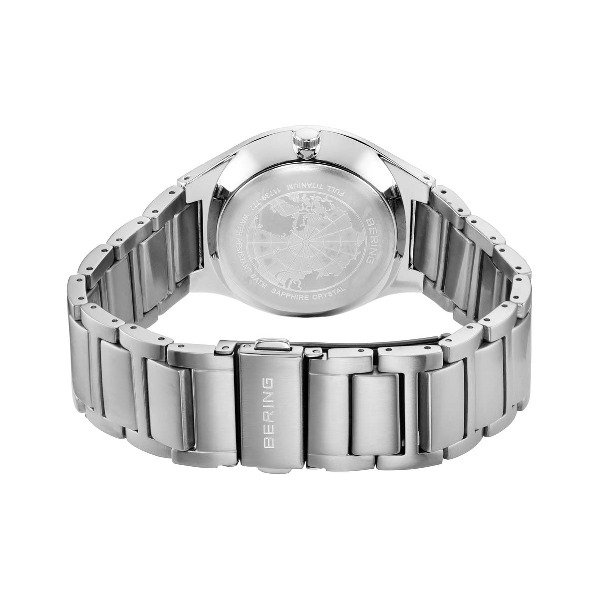 BERING Zegarek męski z mechanizmem kwarcowym – kolekcja Titanium z tytanem i szkłem szafirowym 11739-XXX