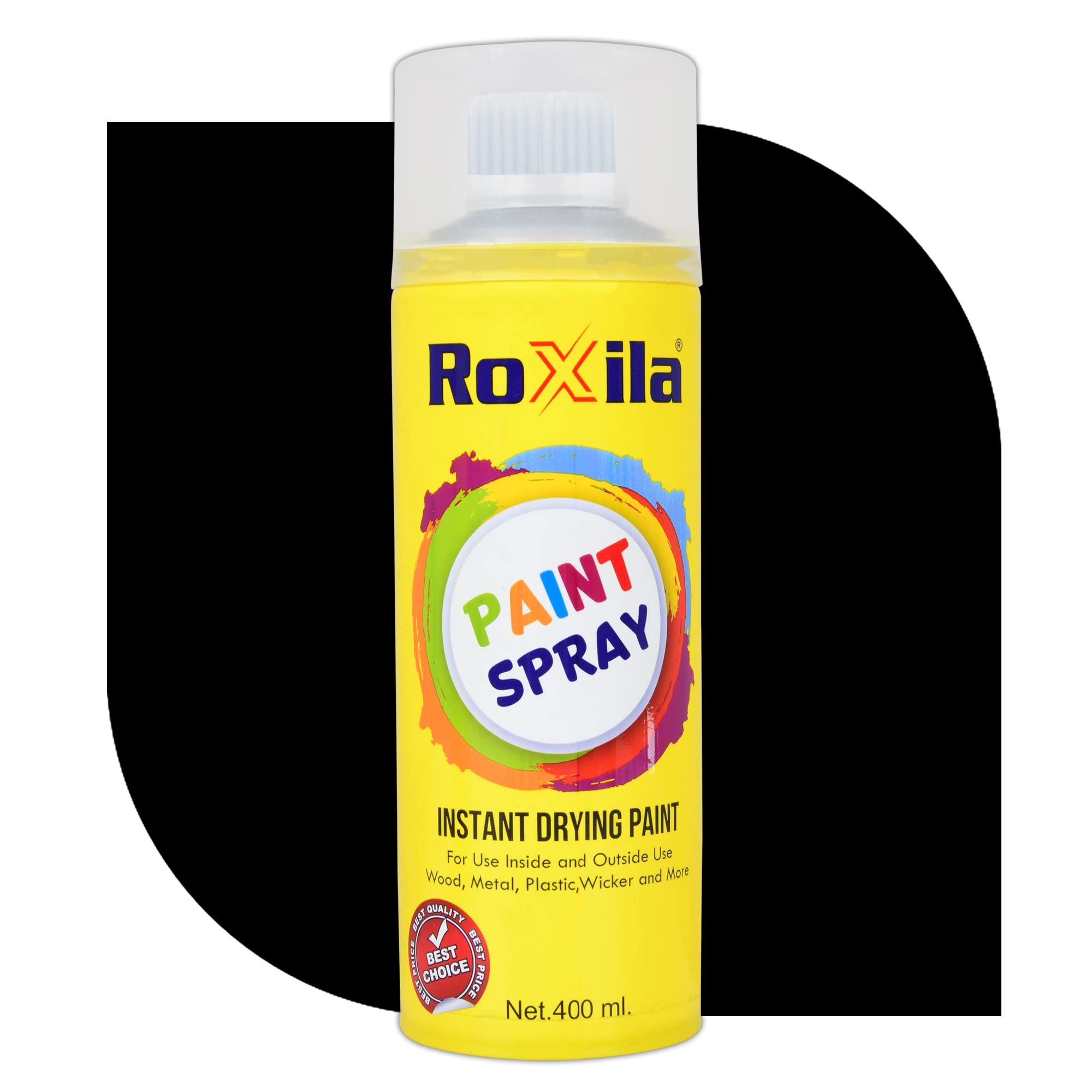 ROXILA® Multipurpose Black Paint Spray | DIY, Quick Drying with Gloss finish for Wood, Metal, Plastic, Wicker, and More - 400ML (GLOSS BLACK) (B0C2D44DLC) Amazon Price History, Amazon Price Tracker