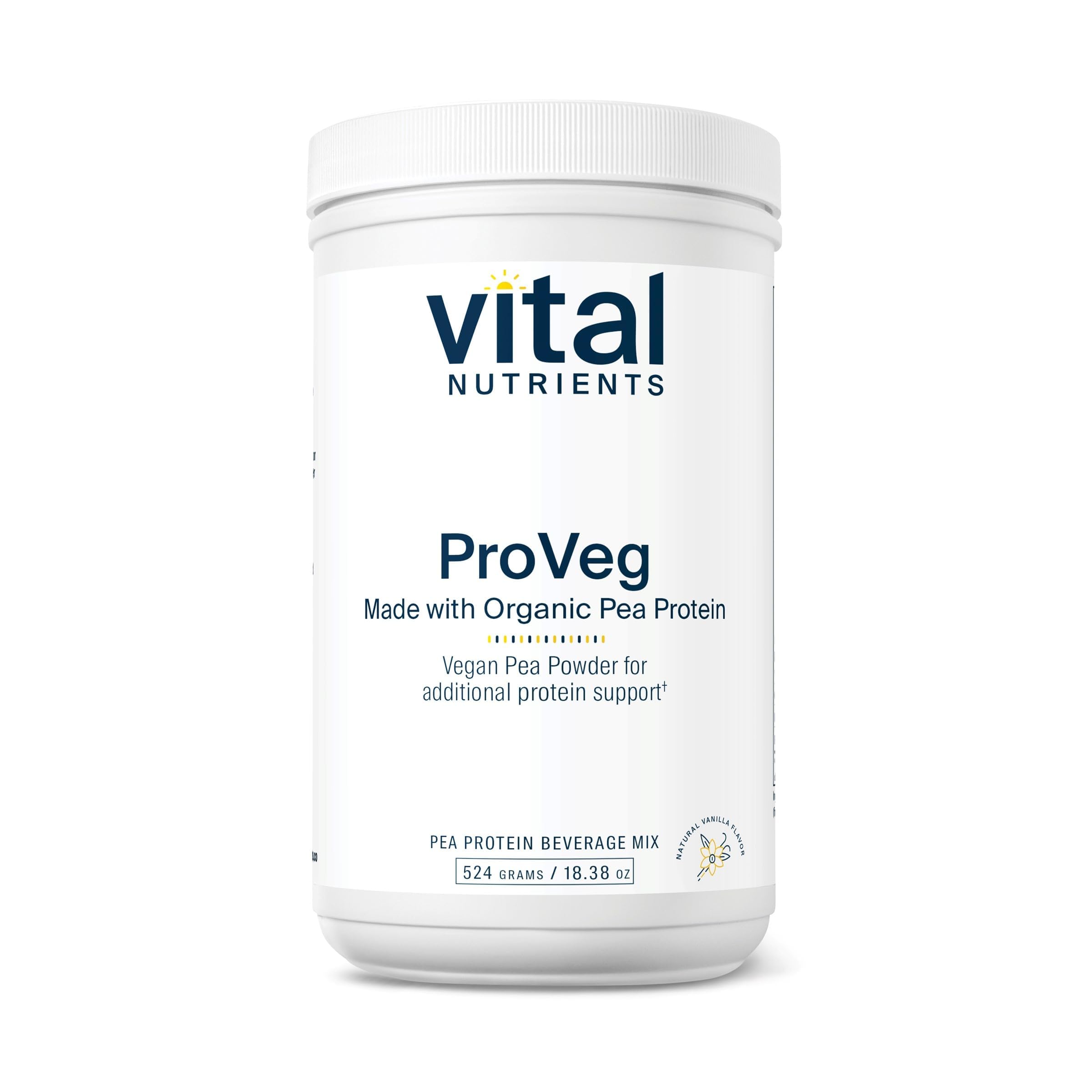 ProVeg Organic Pea Protein 524g | Vegan Pea Protein Powder | 23g Protein per Serving | Natural Vanilla Flavor | Gluten, Dairy, Soy Free | Non-GMO | 16 Servings