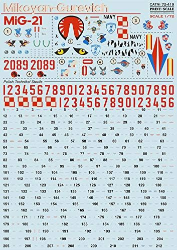 Print Scale 72-419 - 1/72 - MiG-21 Polish Air Force Scale Decal Plastic Model