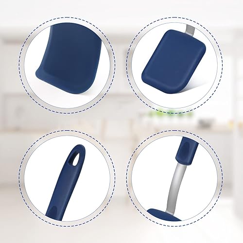 Vista 3 de Juego de 2 espátulas pequeñas de silicona para galletas, mini espátulas de silicona resistentes al calor, espátula flexible antiadherente