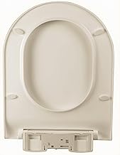 ELEGANT CASA 368 Sleek Toilet Seat Cover D Shape Commode Cover Easy Installation Stable Hinges Prevent Shifting Soft-Closing Colour Off White(Ivory) Sleek Size 46x35 Hinge Hole Distance 13-18 Cm