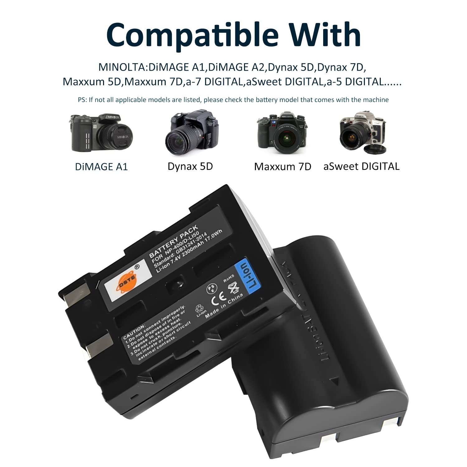 DSTE 2PCS NP-W126 NP-W126S Batterie Ladegerät Compatible für Fuji HS30 EXR,HS30EXR,HS33 EXR