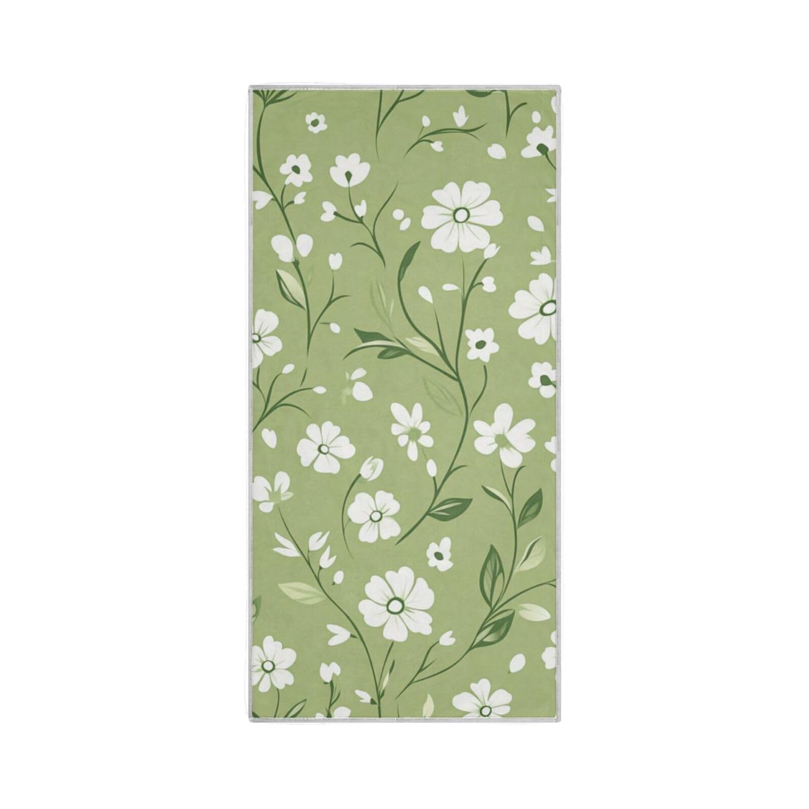 Yoogain Summer Green Little Flowers Microfiber Yoga Hand Towels Quick Dry Towel Bath washcloths Bulk Gym Hand Towels Sport Towel 30