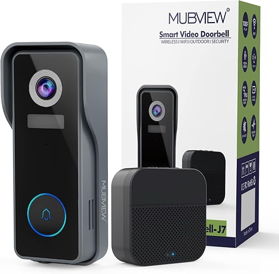 MUBVIEW Wireless Doorbell Camera with Chime, WiFi Video Doorbell Camera