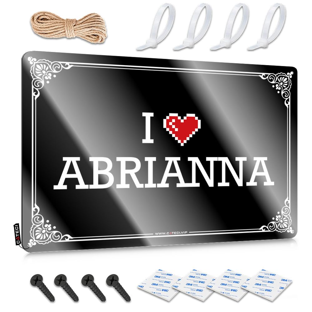Backyard Decor Soft Bath Sign - I Love Abrianna Fun Metal Wall Art Ready To Hang For Bathroom(20X30CM)