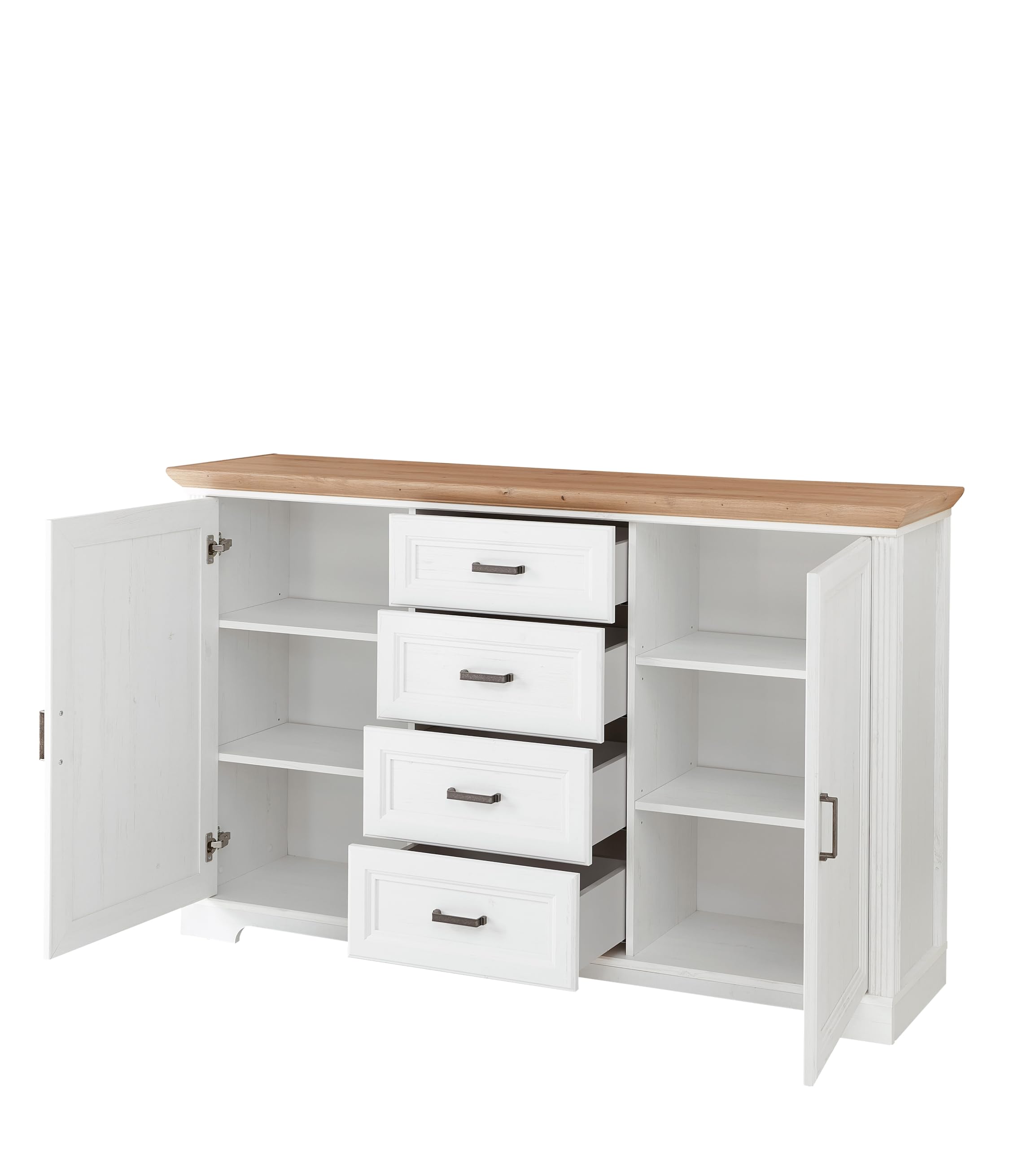 Stella Trading Gelsomino Cassettiera Jasmin Chiaro, Effetto, comò in Stile Rustico con Molto Spazio, ingegnerizzato, Legno di Pino/Rovere Artisan, Kommode 1