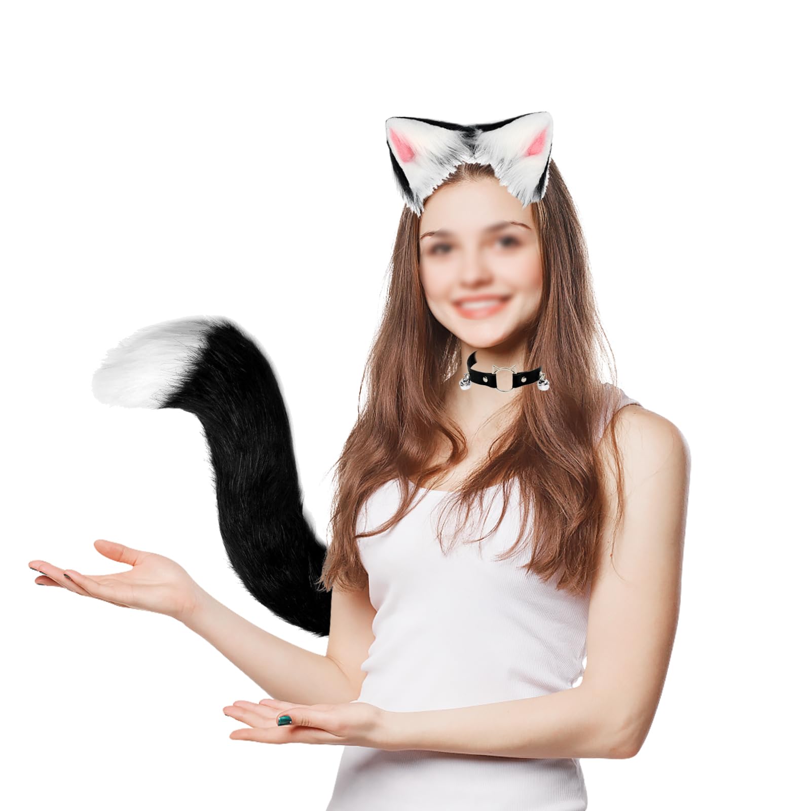 Ieron Fox Costume Set - Includes Black Fox Ears Headband and Faux Fox Tail for Fancy Dress Up Cosplay, and Halloween - Image 3
