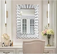 Vista 6 de Espejo de plata antigua para pared, espejo colgante rectangular barroco grande, horizontal y vertical, adecuado para baño, dormitorio, entrada, sala