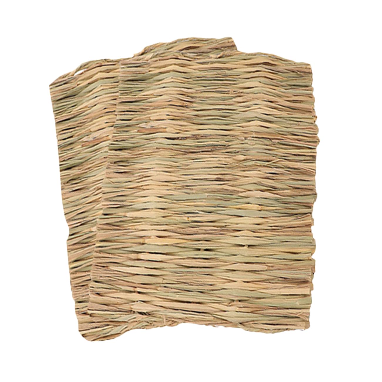 Toyvian Lot de 2 Nattes en Herbe Tressée pour Lapin, Couchage pour Petits Animaux, Usage en Cage, Repos Confortable et Jouet à Mâcher