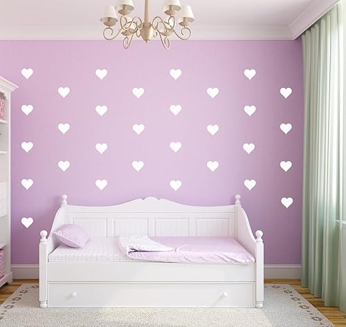 Miniatura 8 de Juego de 96 calcomanías de decoración de pared de corazón de 2 pulgadas, calcomanías de decoración de pared para niños, vinilo extraíble para
