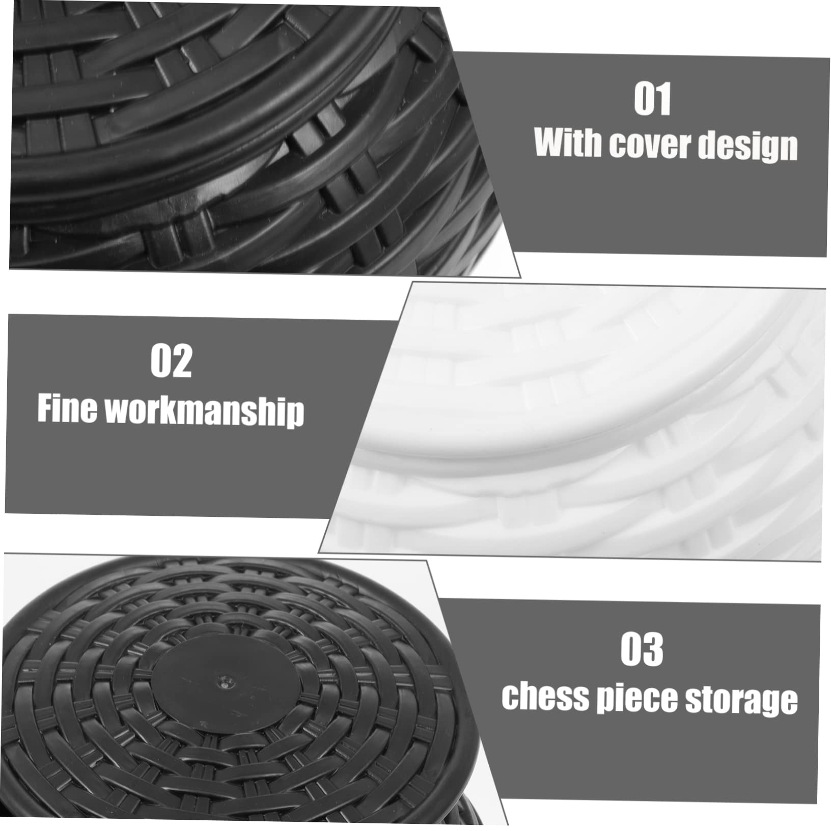 BESTonZON Boîte de Rangement Plastique Légère et Solide Protège Les Pièces Blanches pour Pièces D'échecs Go pour Débutants et Joueurs