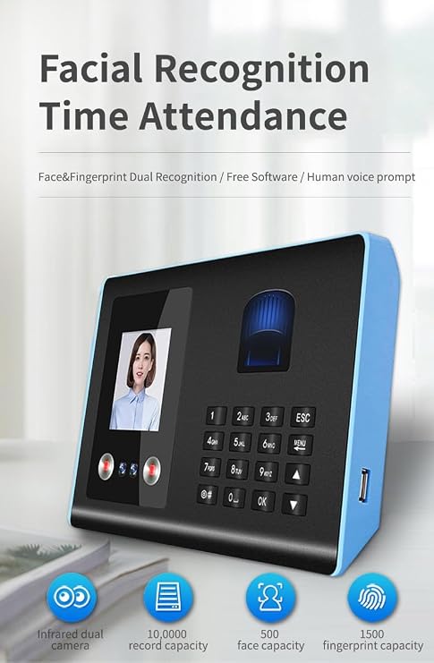 Time Clock, Biometric Recording Attendance Machine Wtih 2.8inch Screen Model FA01H
