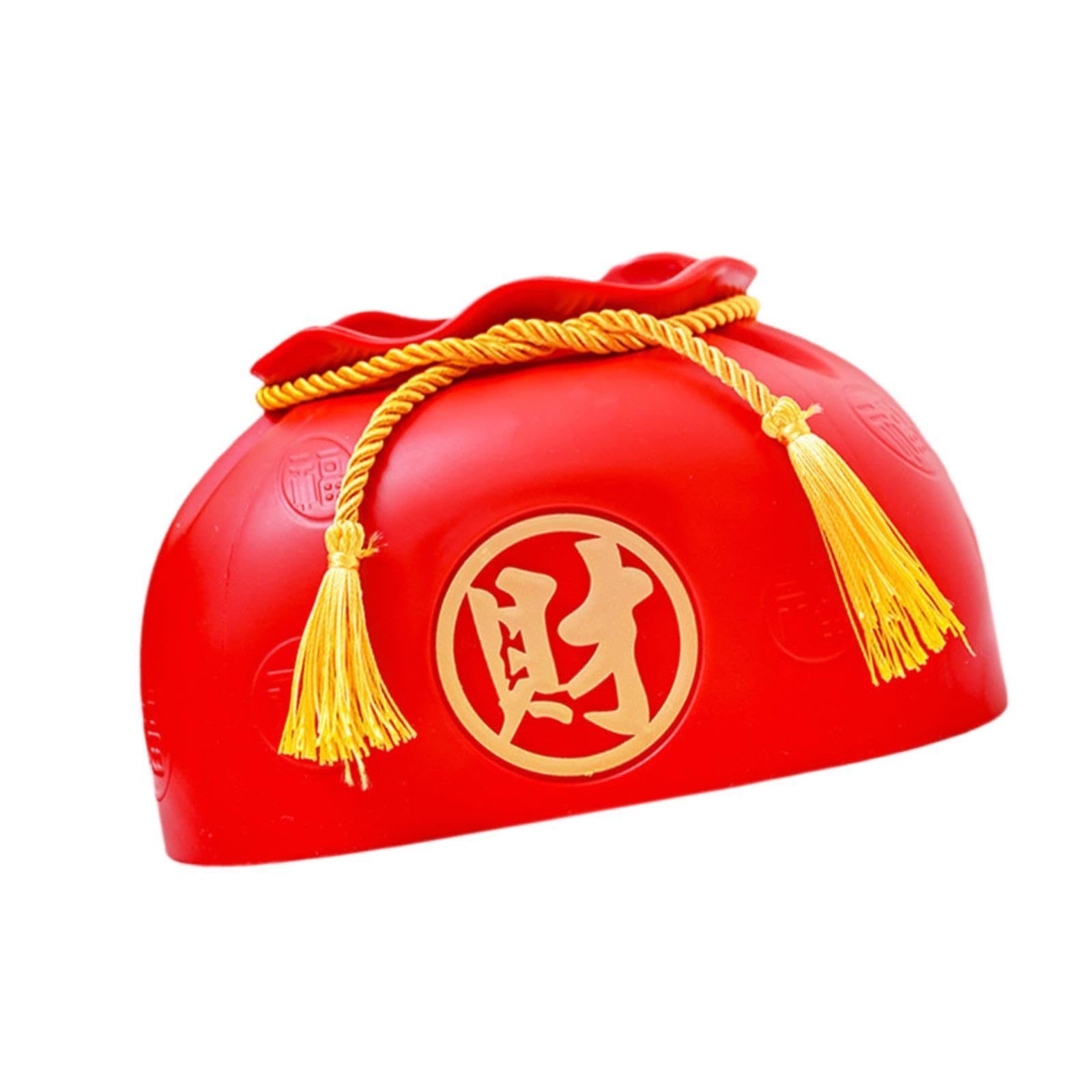 THE STYLE SUTRA Tissue Box Cover Money Pocket Shape Facial Paper Holder for Desk Bedroom Office 20.5cmx15.7cm Red-image-4