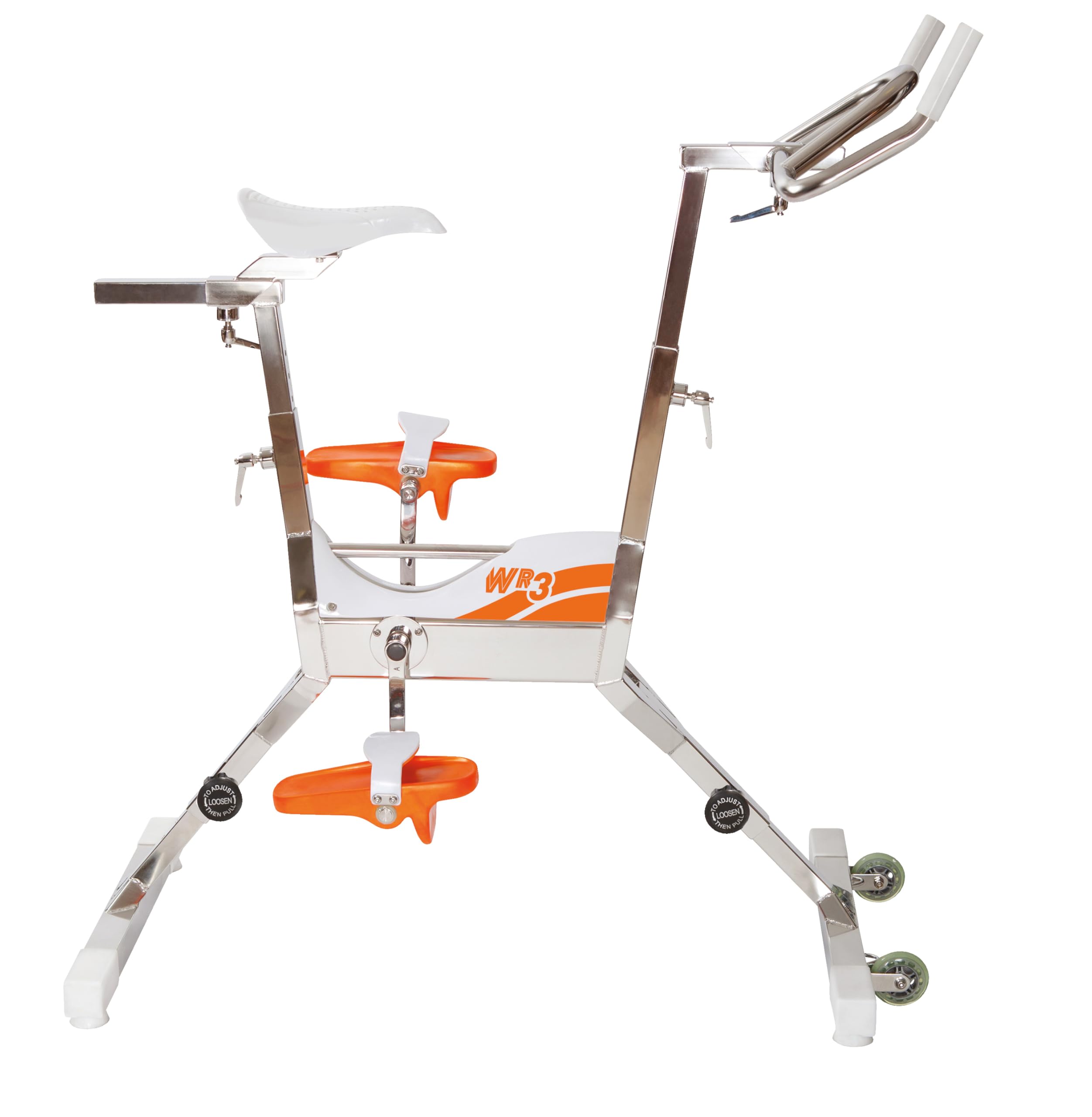 Waterflex WX-WR3 - Aquabike - Aquabike Bien-être - Système Innovant Click & Turn - Pour une Position Verticale, Évite les blessures - Blanc / Orange
