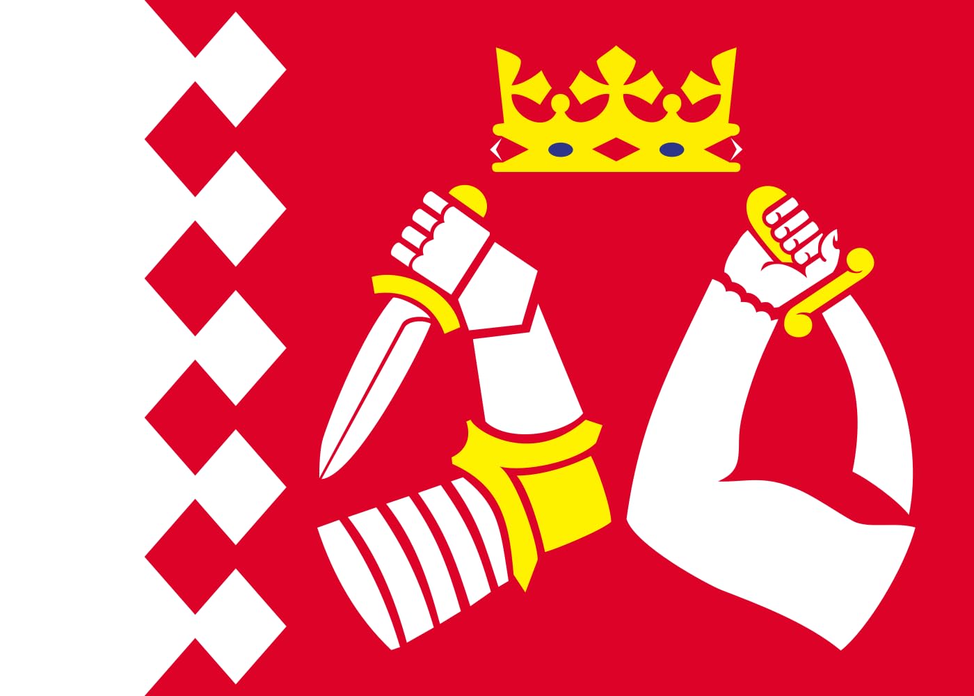 Drapeau North Karelia grand format pour afficher vos origines Pohjois-Karjalan