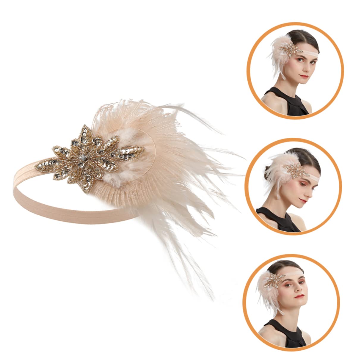 Healeved 5pezzi Cerchietto Flapper Anni Per e Matrimoni Fascia Per Accessori Vintage Per Cerimonie e