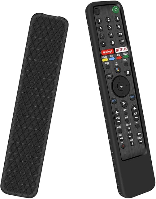 Cover for Sony Remote Control RMF-TX600E RMF-TX600U RMF-TX611 RMF-TX621U RMF-TX500E RMF-TX500U Smart Voice Remote Case Protective Silicone Sleeve Skin Holder Battery Back Protector Replacement-Black