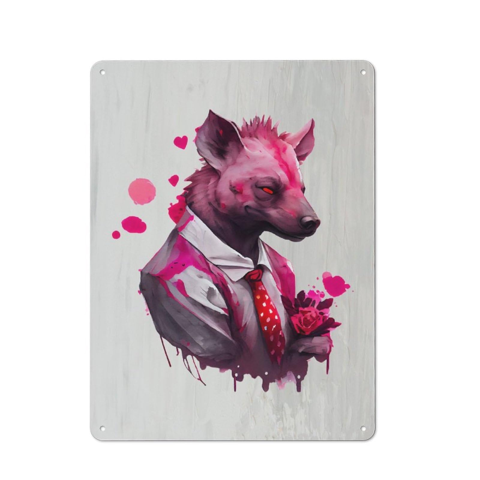 Junmoney Gangster Hyena Funny Vintage Tin Sign 40X30cm With For Guest Room Or Hallway, Suited To Wall Displays In Guest Rooms And Hallways