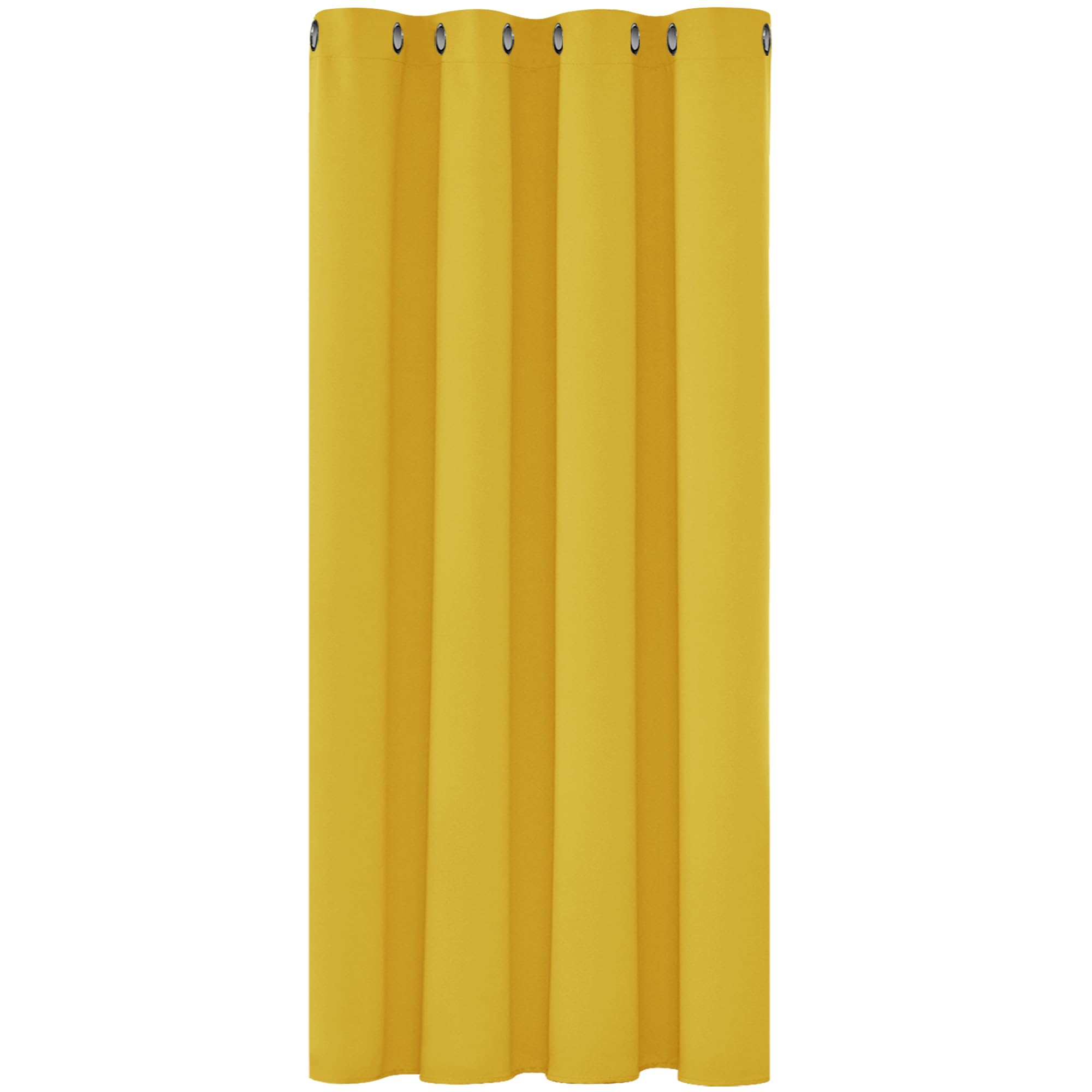 Deconovo Mellow Yellow Solid Blackout Curtain Thermal Insulated Eyelet Curtain For Bedroom 52"X 54" 1 Panel