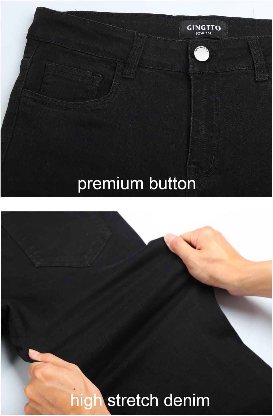 GINGTTO Men's Ripped Jeans Slim Fit Skinny Stretch Jeans Pants - Image 5