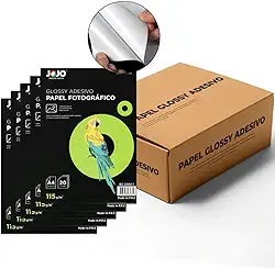 Papel Fotográfico Adesivo Glossy 115g JOJO 100 Fls Premium a prova dagua secagem rápida