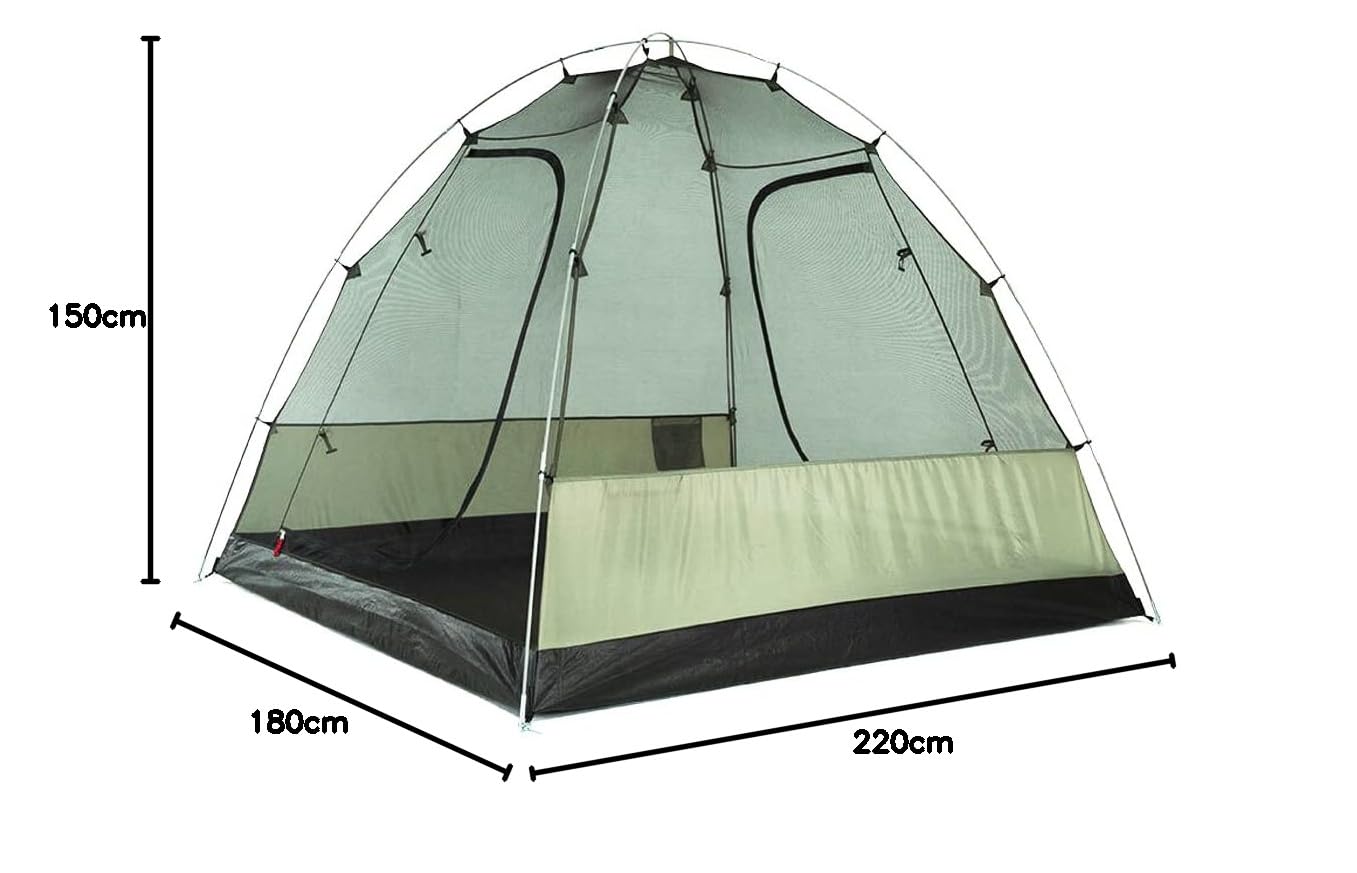 Oztrail Tasman 4V Plus Dome Tent Camping Outdoor 4 Person Shelter (Standard) | Material: Polyester | Camping & Hiking | Front Vestibule | Light Attachment Point | Silver Coated UVTex 2000