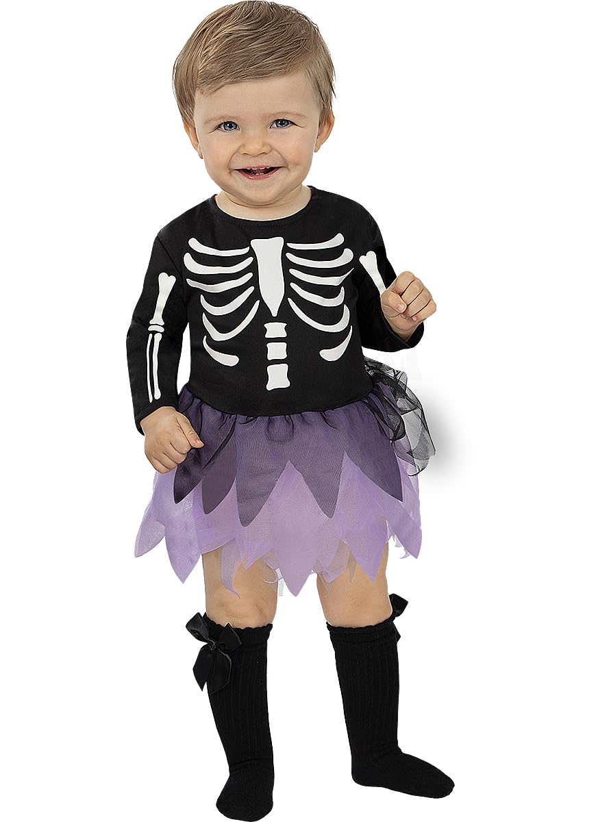 Disfraz De Esqueleto Mexicano Para Niña Bebé - Talla 12-24 Meses - Disfraz De Halloween Original Y
