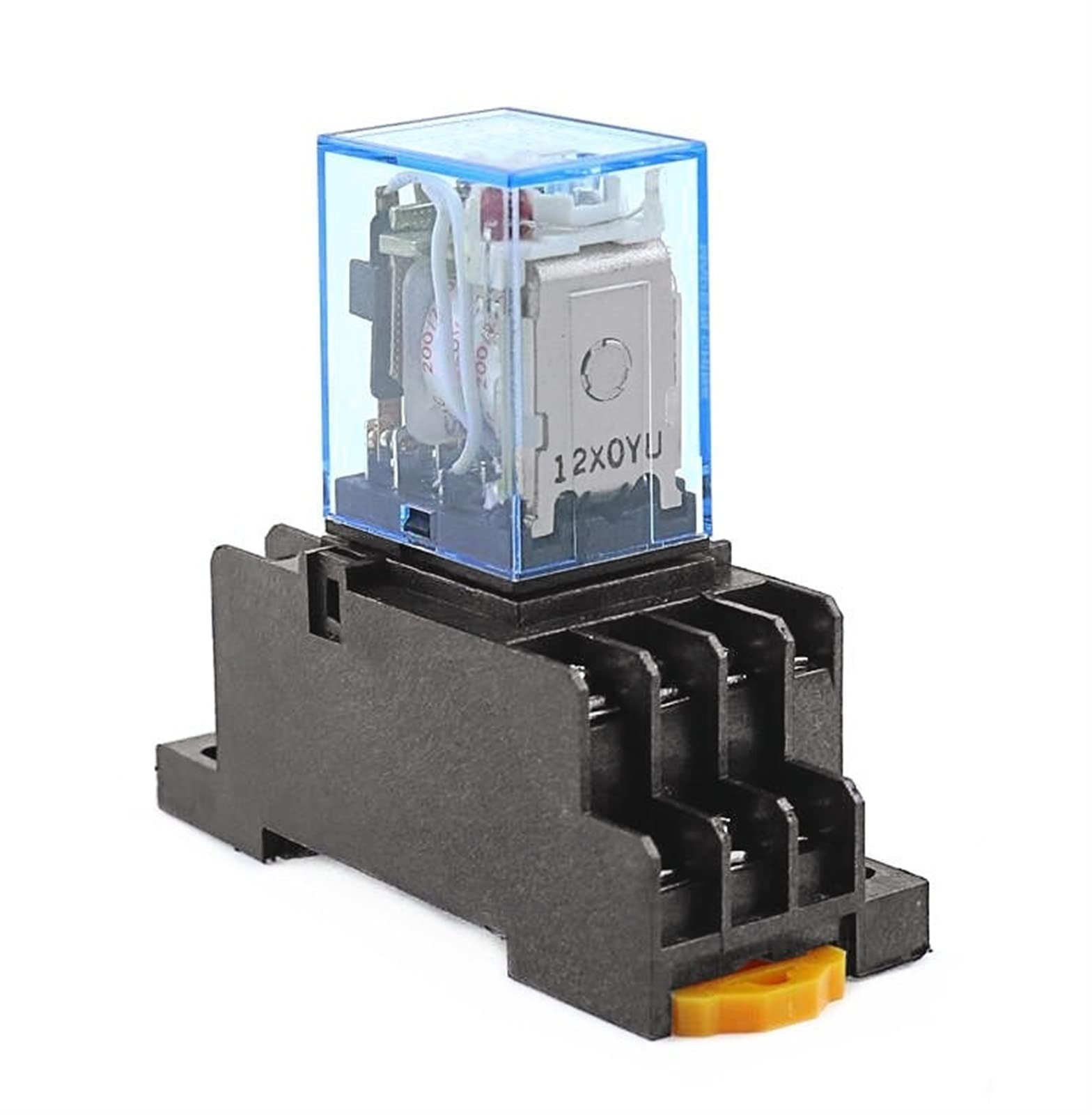 Parti di ricambio 1 Set MY4 Piccolo relè elettromagnetico Relè di potenza DC12V DC24V AC110V AC220V Bobina 4NO 4NC Guida DIN 14 pin + Base Mini relè (Color : Ac, Size : 24V)