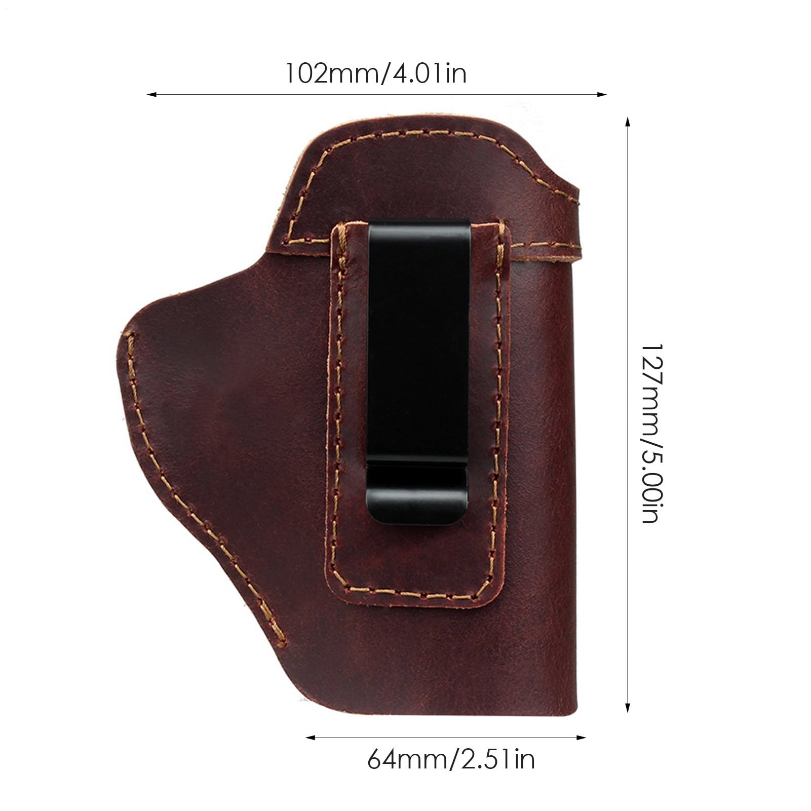 Transporte Oculto IWB – Clip Metal Inoxidable para S&W Shield G26 43, Diseño Cuero Estratégico | Airsoft Mano Derecha Izquierda Exterior