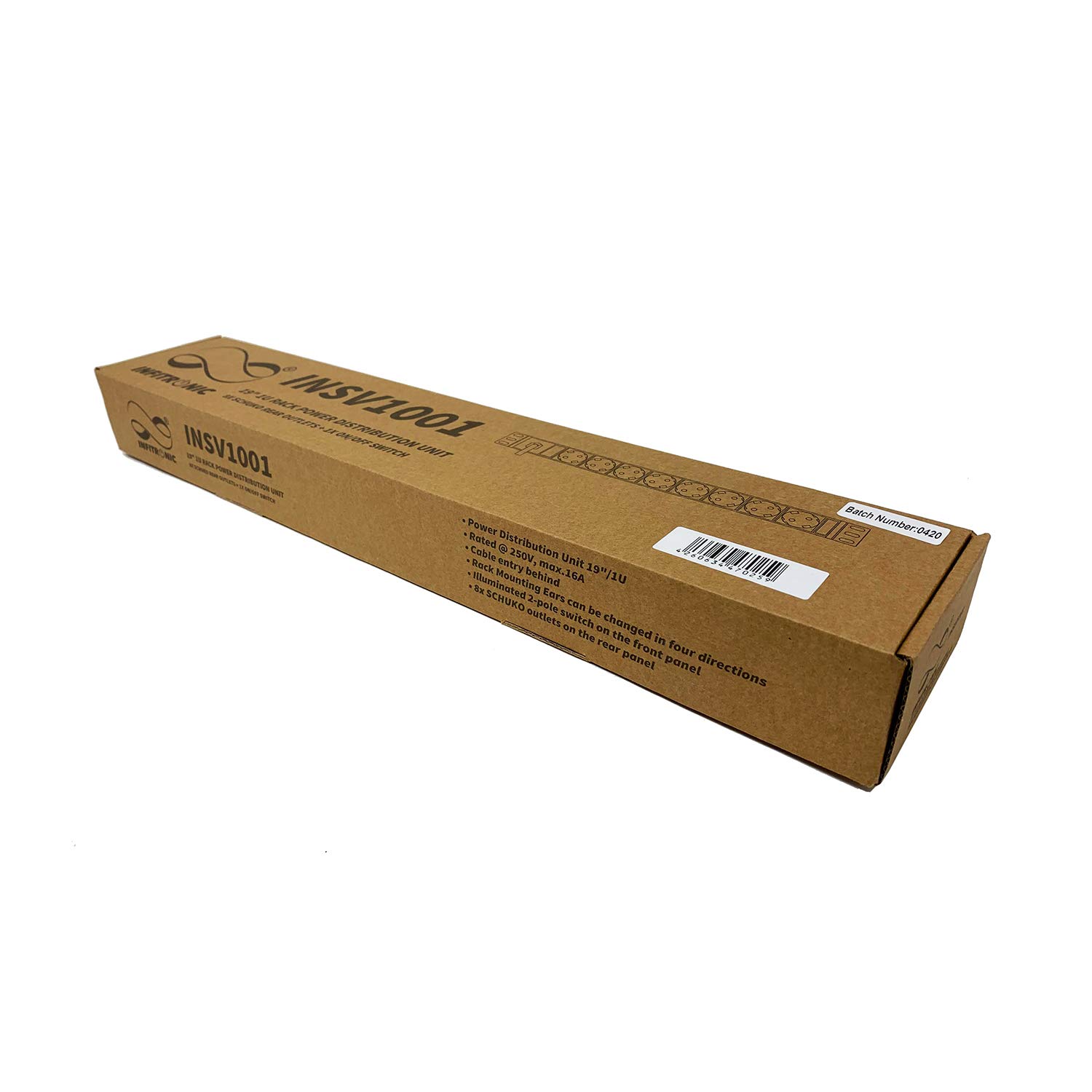 Infitronic - INSV1001 - Ciabatta elettrica da 19" 8 x 1U con interruttore