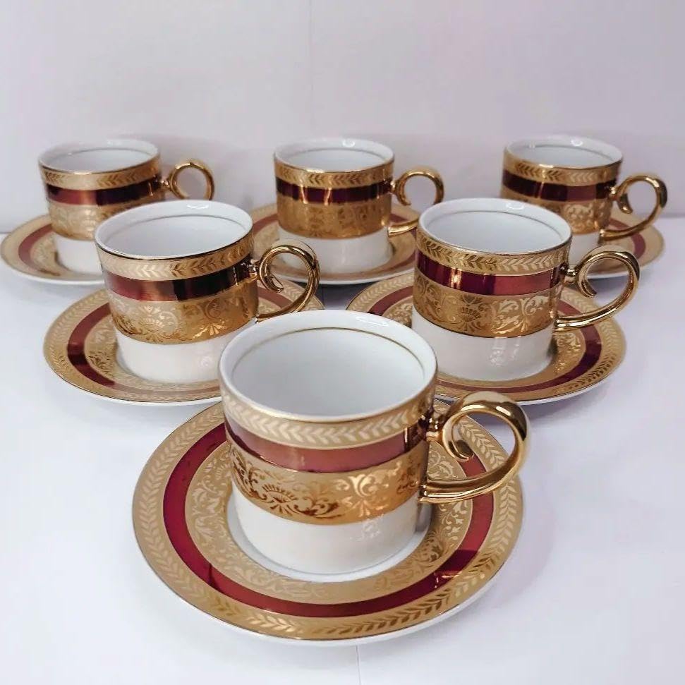 Amazon.co.jp: 大橋陶器 カップ&ソーサー 6客 デミタス 金彩 OHASHI  