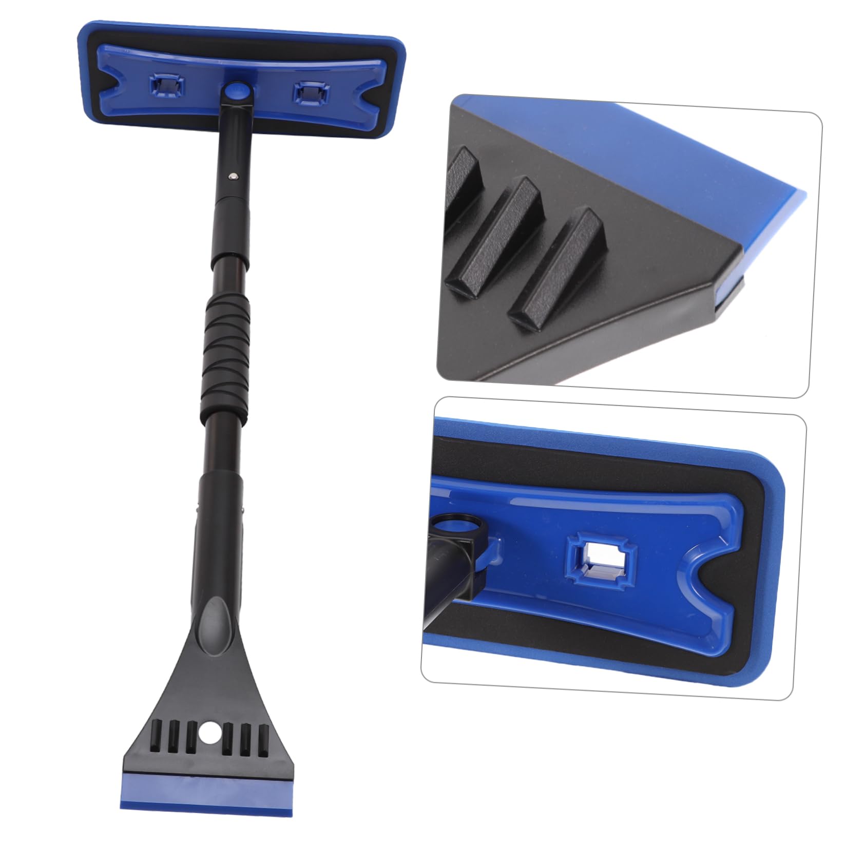 TOYANDONA Grattoir à Neige Télescopique Démontable pour Voiture, Bleu | Alliage D’aluminium et Eva, 7 Angles, Rotation 360°, 1 Set pour Pare-brise