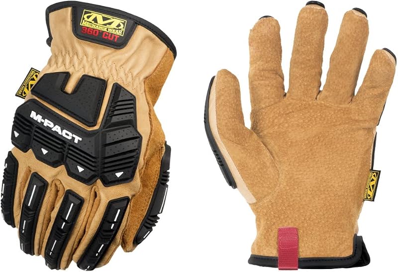 Mechanix Wear DuraHide M-Pact Driver F9-360 Gloves Medium | Leather Impact-Resistant Work Gloves with Heavy-Duty Secure Fit & Machine-Washable Convenience Built In