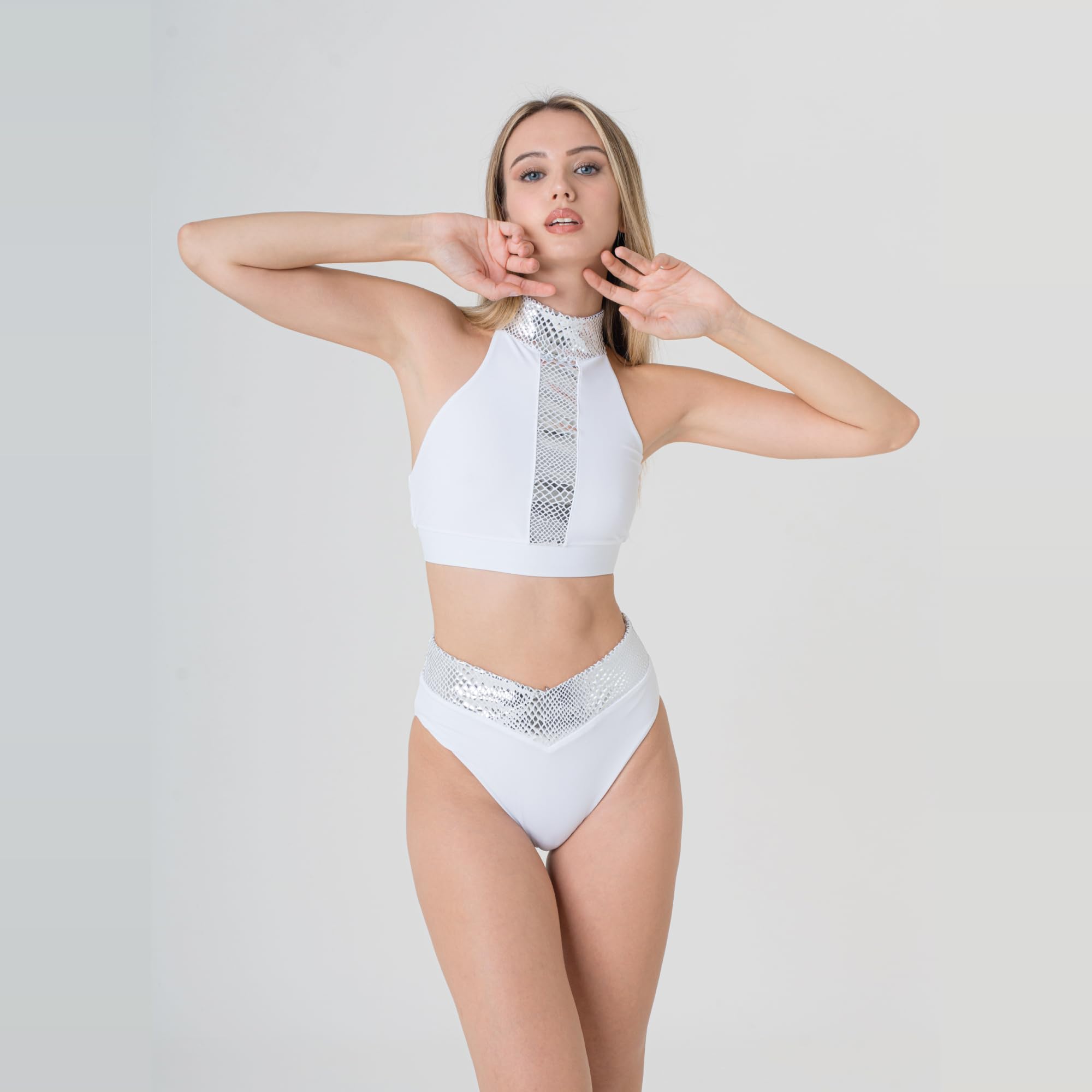 Invertika Completo Top - Slip Donna, Intimo Sportivo Pole Dance Abbigliamento da Allenamento Fitness Ginnastica Yoga Made Italy