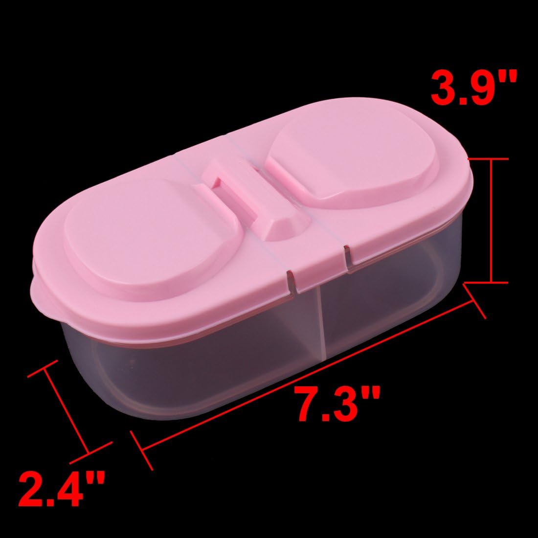 Ruilogod Plastic Kitchen Cupboard 2 Compartments Salt Storage Box Case Pink (id: fdc 453 1ff 4af 3ad image 5