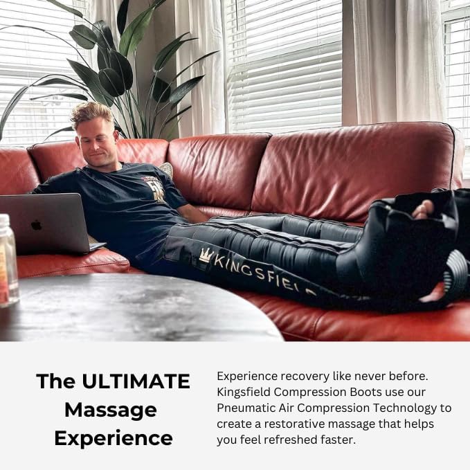 Miniatura 3 de Kingsfield Sistema de terapia de compresión de aire Botas de recuperación de piernas completas