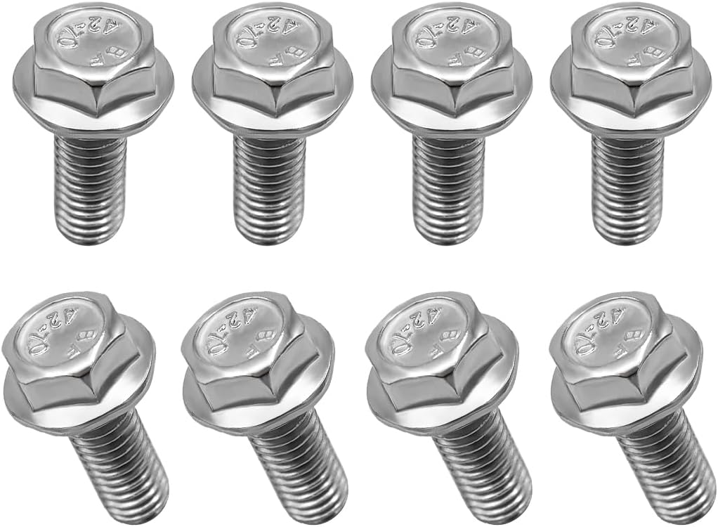 Sylvil 8 PCS Car Top Front Skid Plate Bolts, Stainless