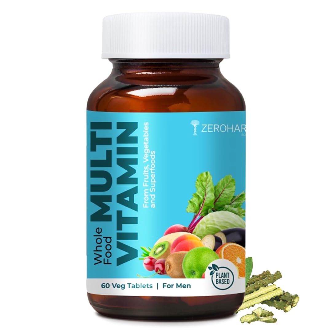 ZEROHARM Whole Food Multivitamin | Men Multivitamin & Multimineral | Vitamin A, C, D, B12 | Iron, Magnesium, Zinc | Energy, strong bones & muscles, immunity, workout performance-image-5