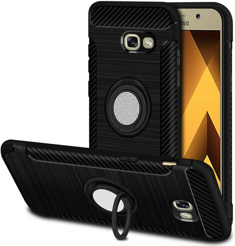 Samsung Galaxy A5 2017 Case,Ring Kickstand Case Soft Cover 360 Degree Rotating Case for Samsung Galaxy A5 2017 (Black)