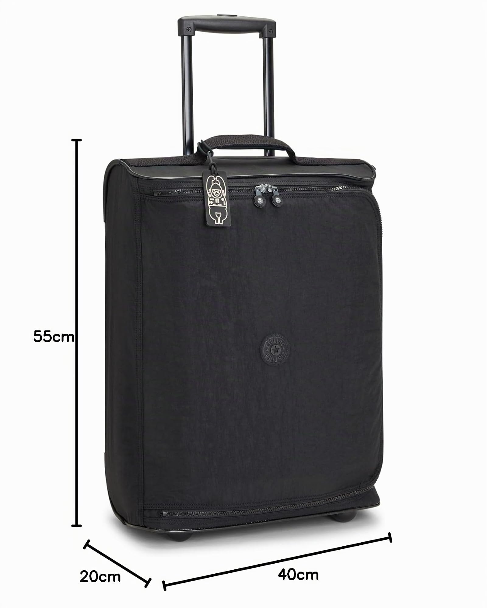 Kipling Teagan C Bolsa de Viaje con Ruedas Tamaño Cabina Extra Pequeña, para Llevar, Black Noir (Negro)