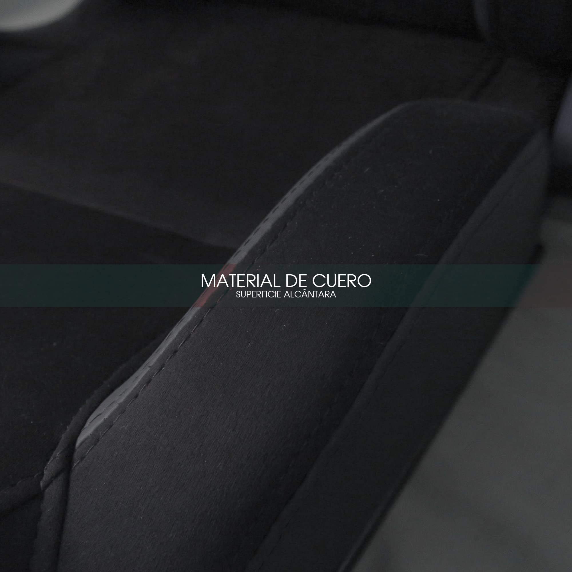 M MODAUTO Semibaquet Alcántara y cuero negro Adaptable para Coches.Ríeles Incluidos,Asiento Conductor,Asiento Deportivo. (N790R)