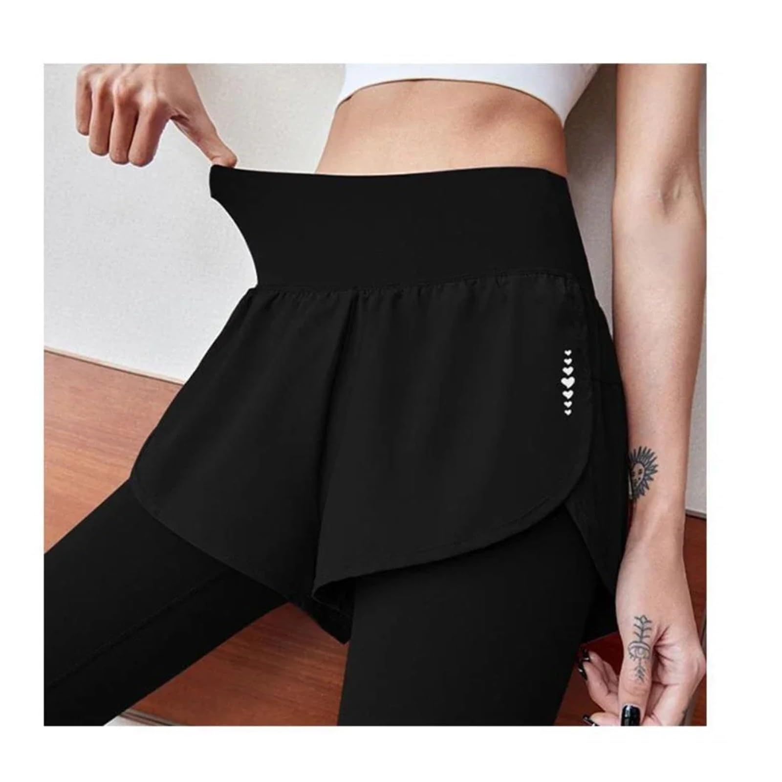 Pantaloni da Yoga da Donna Abbigliamento da Yoga Abbigliamento Sportivo da Palestra Allenamento da Corsa Leggings da Yoga Vestito con Collant Sportivi a Vita Elastica(Black,S for 40-50kg)