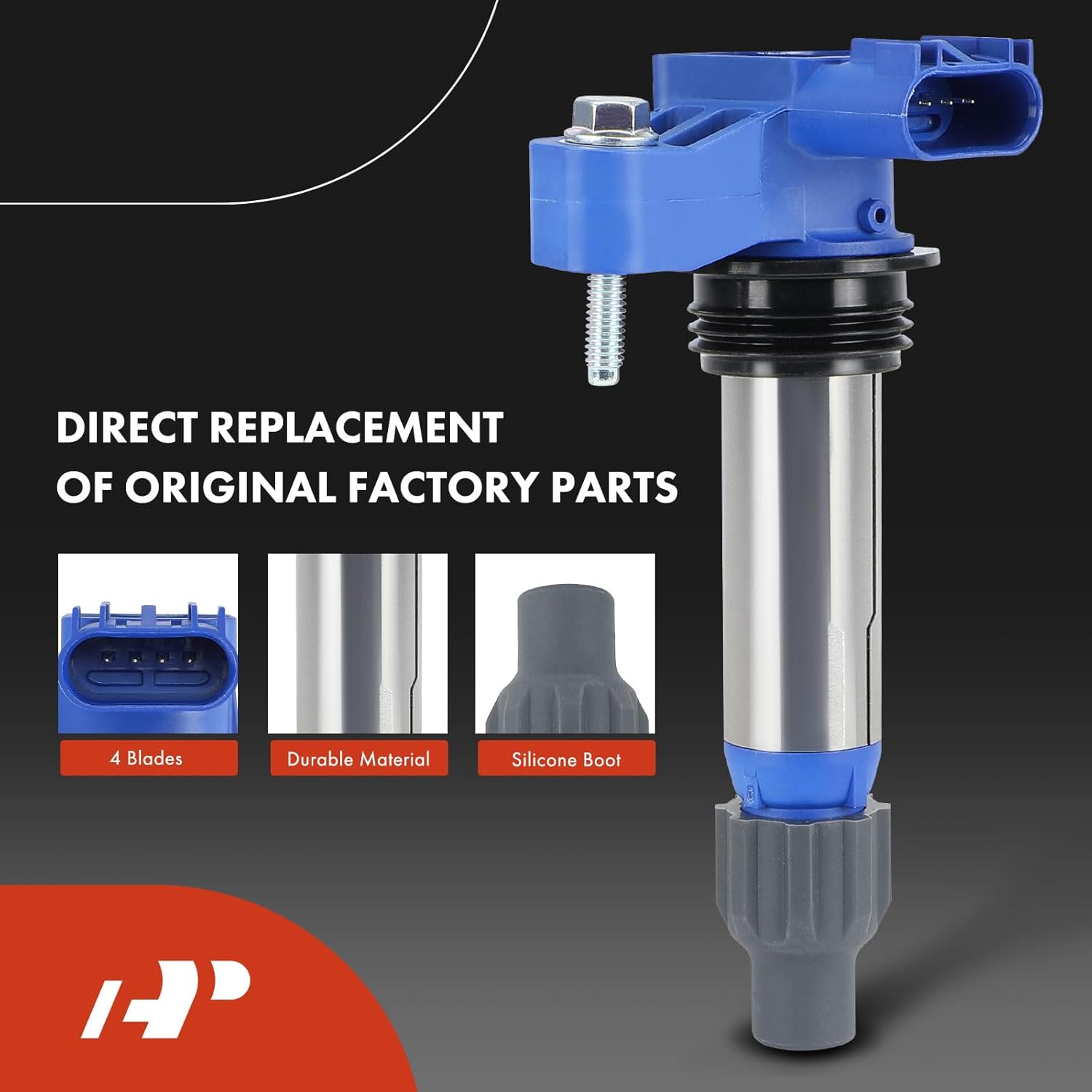 A-Premium Ignition Coils and Spark Plugs Compatible with Chevrolet Equinox, Camaro, Colorado Captiva Sport & GMC Acadia, Terrain & Buick LaCrosse, Allure & Cadillac XTS, STS - V6 3.0L 3.6L, Blue, Set